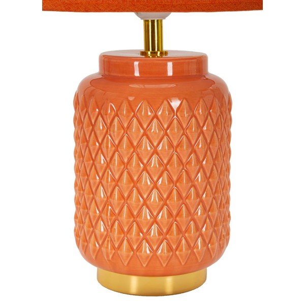 Oranžová keramická stolová lampa s textilným tienidlom (výška  44 cm) – Mauro Ferretti-image-2