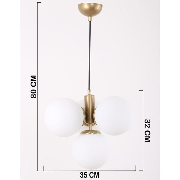 Biele/v zlatej farbe závesné svietidlo so skleneným tienidlom ø 15 cm Hector – Squid Lighting-image-4