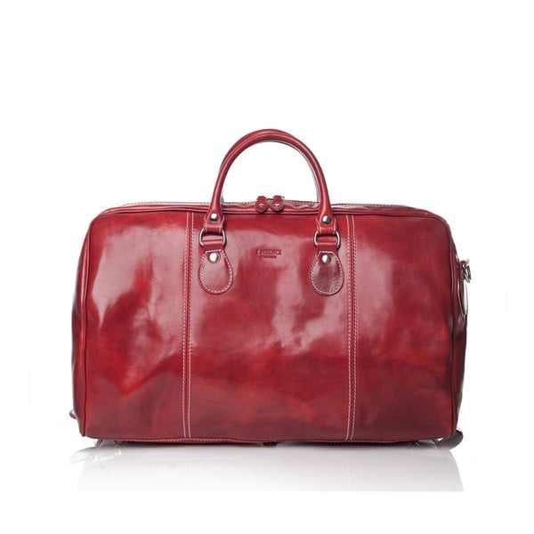 Červená cestovná taška z teľacej kože Medici of Florence Enrico