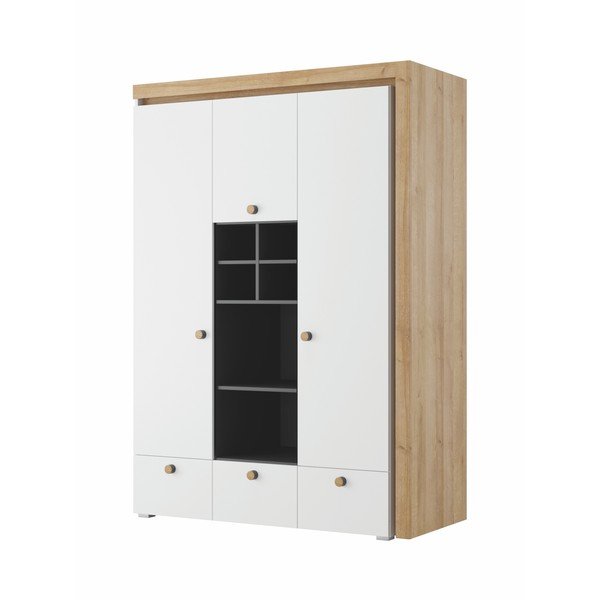 Trojdverová šatníková skriňa s 3 zásuvkami Szynaka Meble Riva