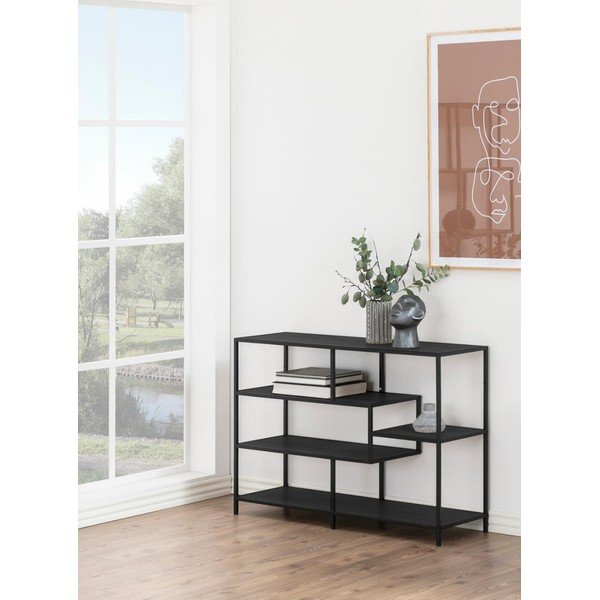 Čierna knižnica v dekore jaseňa 114x78 cm Seaford – Actona-image-4