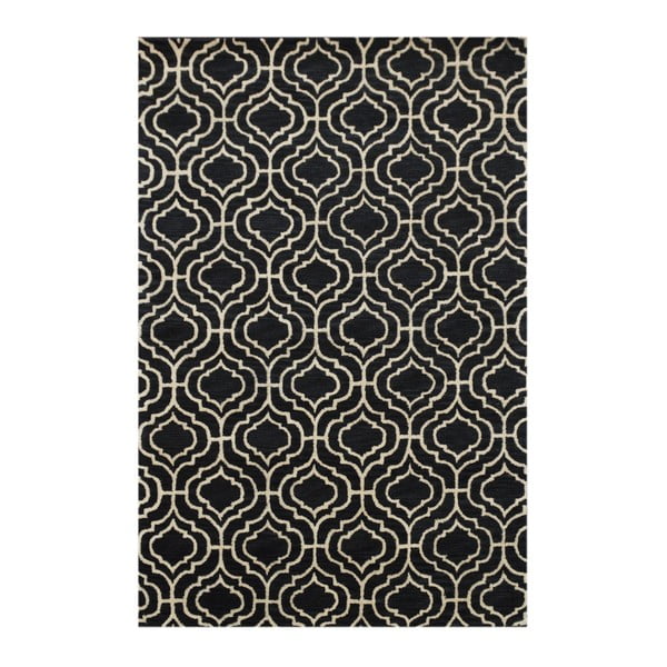 Čierny ručne tuftovaný koberec Dallas, 122x183 cm