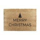 Čierna rohožka z prírodného kokosového vlákna Artsy Doormats Merry Christmas, 40 x 60 cm
