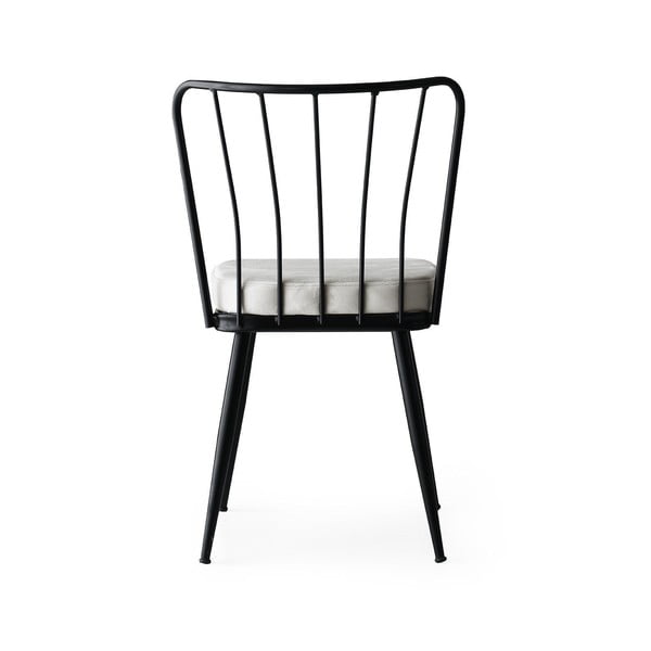 Bielo-čierne kovové jedálenské stoličky v súprave 2 ks Yildiz – Kalune Design-image-2