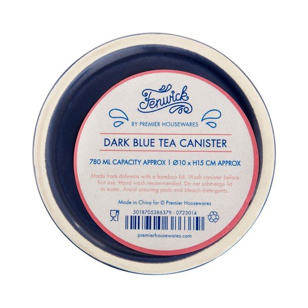 Tmavomodrá dóza na čaj s bambusovým vrchnákom Premier Housewares Fenwick-image-3