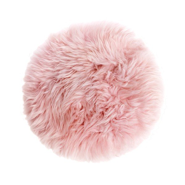 Stolička so ružovým sedadlom z ovčej kožušiny Royal Dream, ⌀ 36 cm-image-2