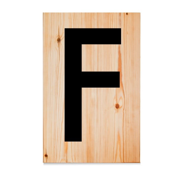 Drevená ceduľa Letters F