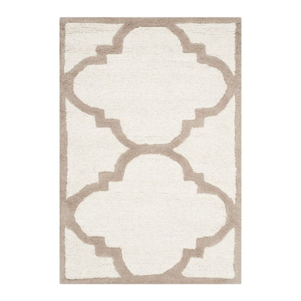 Vlnený koberec Clark Cream, 60x91 cm