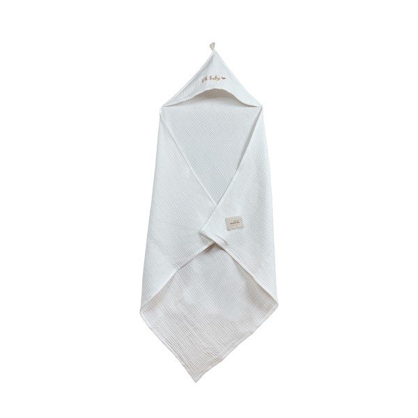 Biela mušelínová detská osuška s kapucňou 85x85 cm Muslin – Malomi Kids