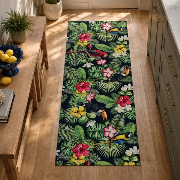 Zelený koberec behúne 52x200 cm Sprinty Tropical – Universal-image-3