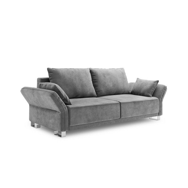Sivý trojmiestna rozkladacia pohovka so zamatovým poťahom Windsor & Co Sofas Pyxis-image-2