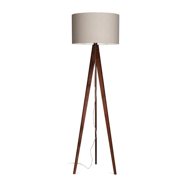 Sivá stojacia lampa 4room Artist, hnedá lakovaná breza, 150 cm