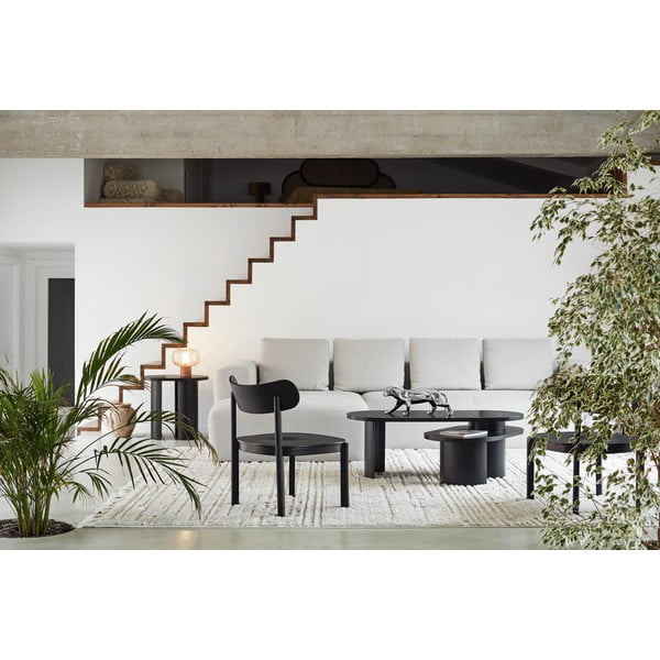 Čierny konferenčný stolík v dekore jaseňa 120x50 cm Nori - Teulat-image-2