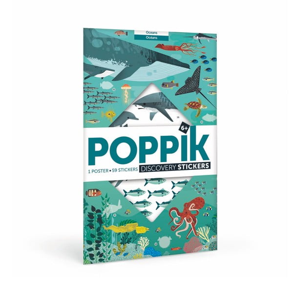 Vzdelávací samolepkový plagát Poppik Oceány