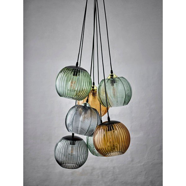 Hnedé sklenené LED závesné svietidlo ø 23 cm Sybia – Bloomingville-image-2