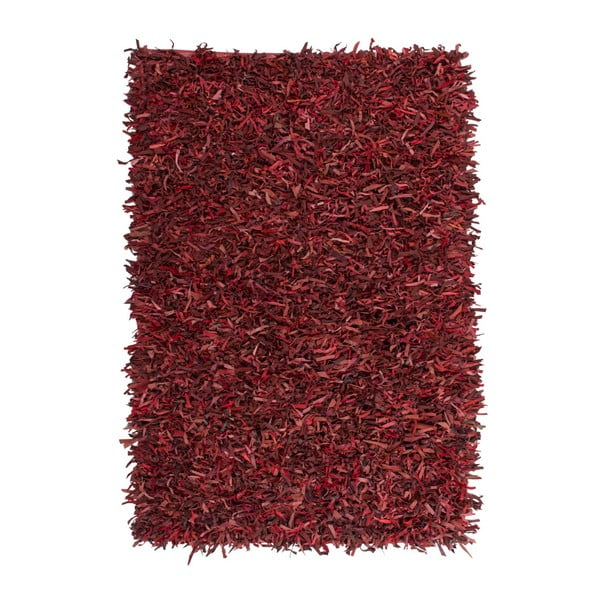 Červený kožený koberec Rodeo, 160x230cm