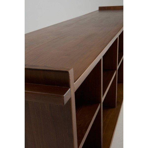 Knižnica z borovicového dreva v tmavo prírodnej farbe 193x60x40 cm Apelvik – Jotex-image-4