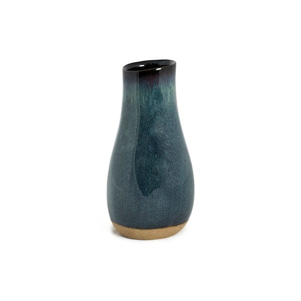 Sivomodrá keramická váza Simla Soft, výška 19 cm