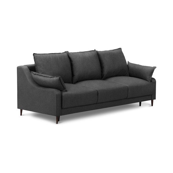 Tmavosivá rozkladacia pohovka s úložným priestorom Mazzini Sofas Ancolie, 215 cm-image-2