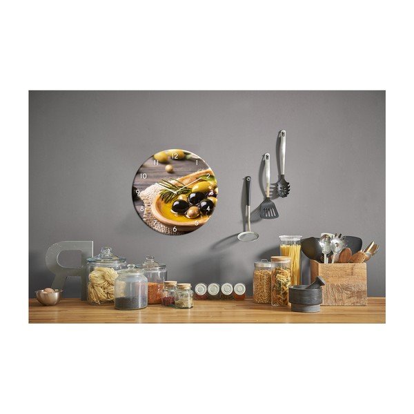 Sklenené nástenné hodiny Styler Gold, ø 30 cm-image-2