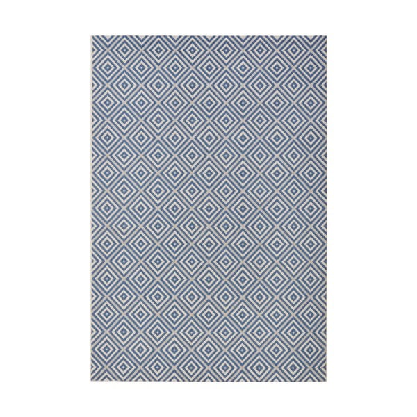 Modrý vonkajší koberec NORTHRUGS Karo, 160 × 230 cm