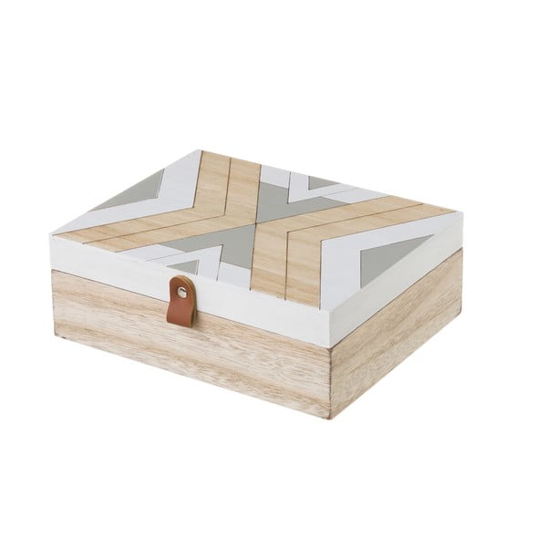 Béžovo-sivý úložný box Unimasa, 22 x 8 cm