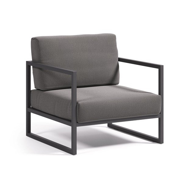 Tmavosivé kovové záhradné kreslo Comova – Kave Home