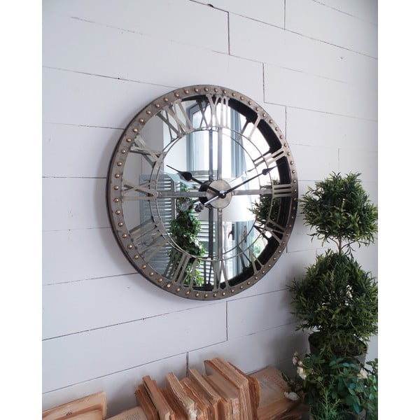 Nástenné hodiny Industrial Mirror, 60 cm
