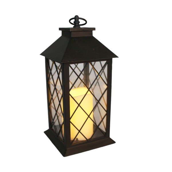 Čierny LED lampáš (výška  30,5 cm) – Dakls