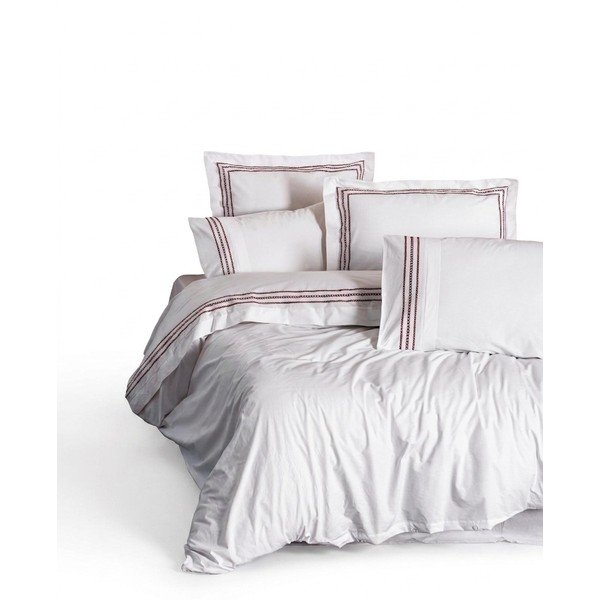 Biele obliečky na dvojlôžko/predĺžené z bavlny Renforcé 240x220 cm Red Heritage Lines – Mila Home Luxury