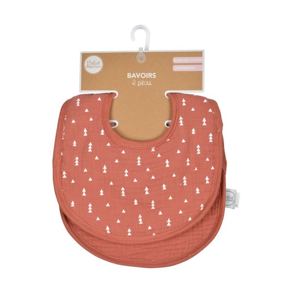 Mušelínové podbradníky v tehlovej farbe v súprave 2 ks – Bébé Douceur-image-2