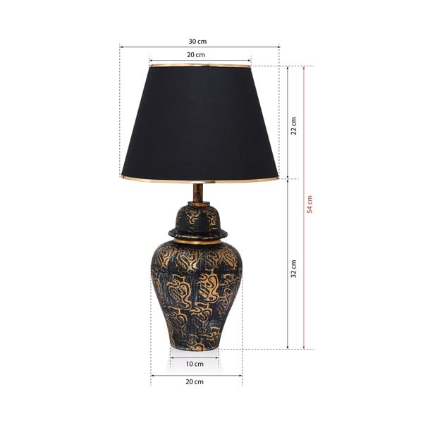 Čierna stolová lampa s textilným tienidlom (výška  54 cm) Derin – Opviq lights-image-4