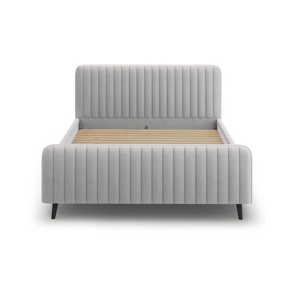 Svetlosivá čalúnená dvojlôžková posteľ s roštom 180x200 cm Lily - Micadoni Home-image-2