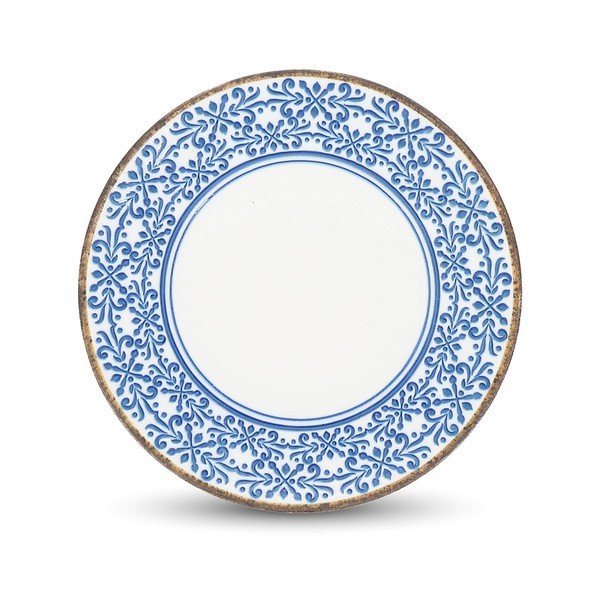 Biely/modrý porcelánový tanier ø 27 cm Azul – BonBistro