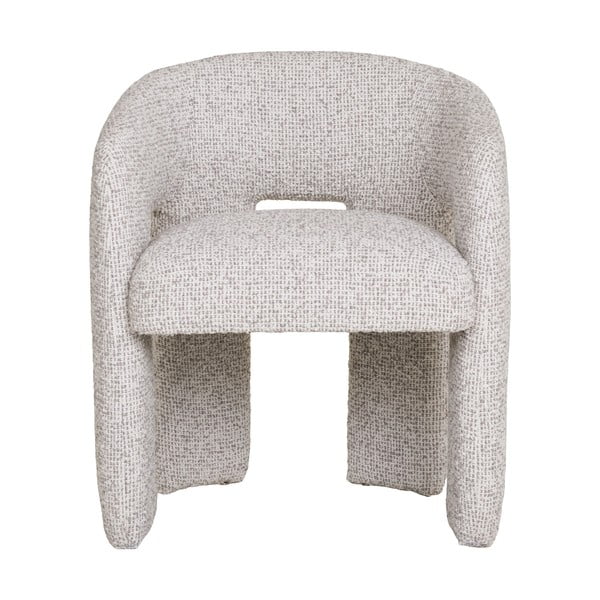 Svetlosivé čalúnené jedálenské kreslo s podrúčkami Monroe – House Nordic-image-3