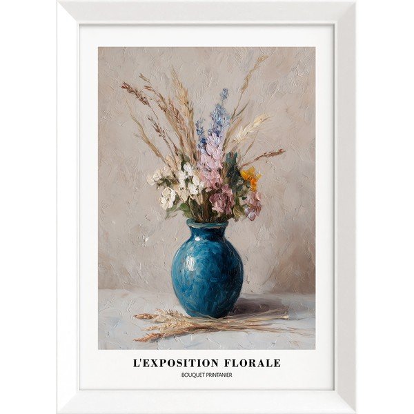 Tlačený obraz s rámom 56x75 cm Blue Vase – Styler