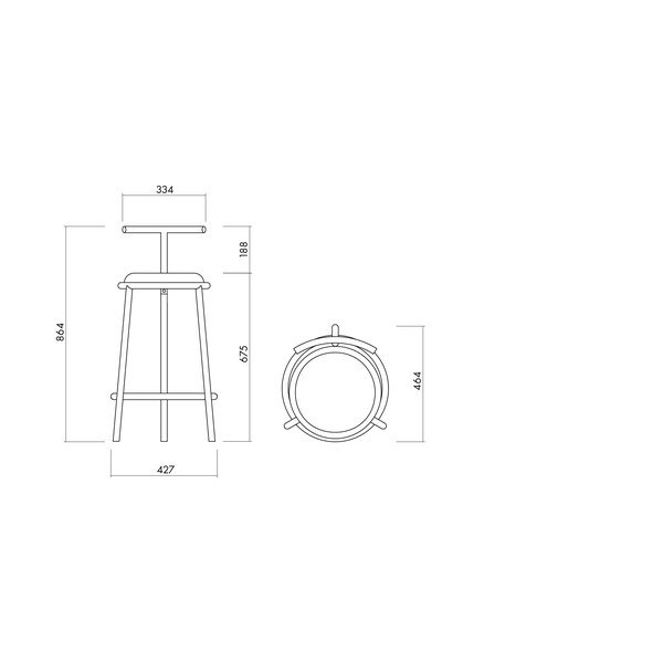 Béžová kovová barová stolička (výška sedadla 68 cm) Hogo – noo.ma-image-4