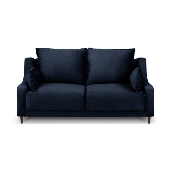 Modrá zamatová pohovka Mazzini Sofas Freesia, 150 cm