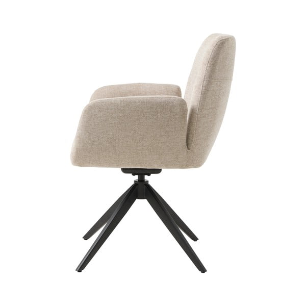 Krémovobiele čalúnené jedálenské kreslo s podrúčkami Roxana – Unique Furniture-image-4