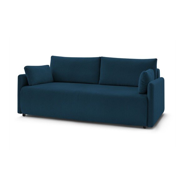 Tmavomodrá menčestrová rozkladacia pohovka 211 cm Marcel – Bobochic Paris-image-3