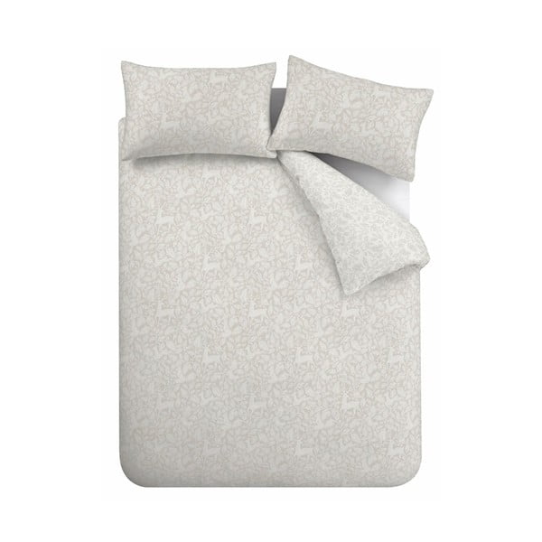 Sivobéžové bavlnené obliečky na dvojlôžko 200x200 cm Woodland – Bianca