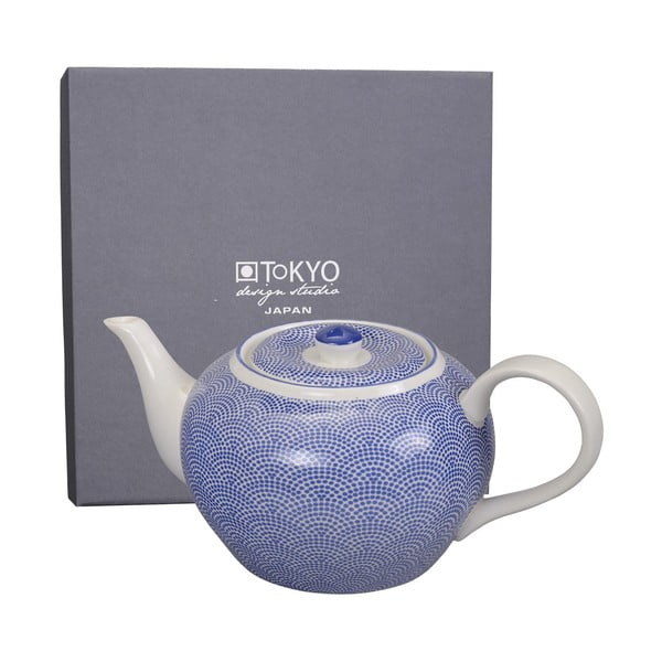 Modrá porcelánová kanvica na čaj Tokyo Design Studio Dots