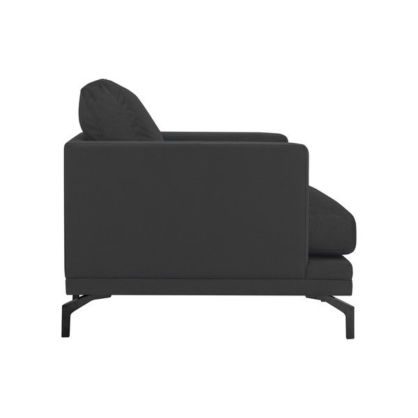 Tmavosivé kreslo s podnožou v čiernej farbe Windsor & Co Sofas Jupiter-image-2
