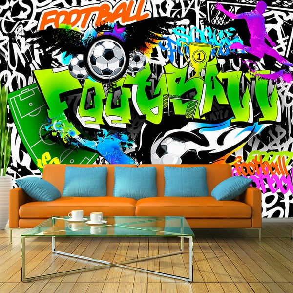 Veľkoformátová tapeta Artgeist Football Graffiti, 400 x 280 cm