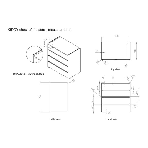 Biela detská komoda Vipack Kiddy-image-4