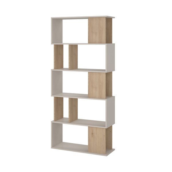 Krémovobiela knižnica v dekore duba 80x173,5x29,5 cm Maze – Tvilum