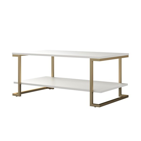 Konferenčný stolík v bielo-zlatej farbe CosmoLiving by Cosmopolitan Camila, 106 x 45 cm-image-3