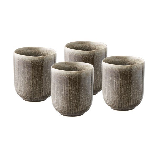 Sivobéžové kameninové šálky v súprave 4 ks 360 ml Viola – House Nordic