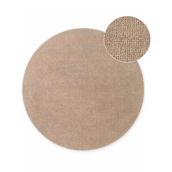 Béžový ručne tkaný vlnený okrúhly koberec ø 160 cm Greenwich – Ted Baker