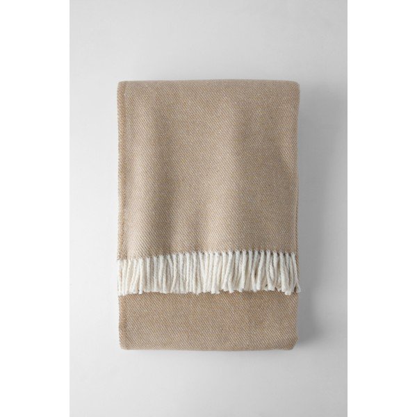Svetlohnedý pléd s podielom bavlny Euromant Jade, 140 x 180 cm